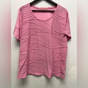 4 for $25 💛 iyla Pink Textured Women's Scoop Neck Top Size 2x